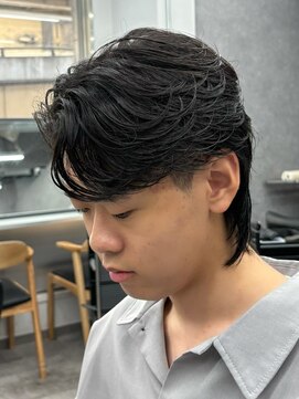 エルマーク 京都駅前(L-MARK) ニュアンスパーマ/センターパート/マッシュ/カルマパーマ/メンズ