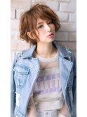 外人風くせ毛ショートボブ