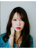 小顔セミロング