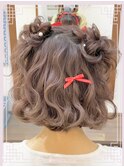 量産型ヘアメ　くまさんヘア　ふわふわツインお団子