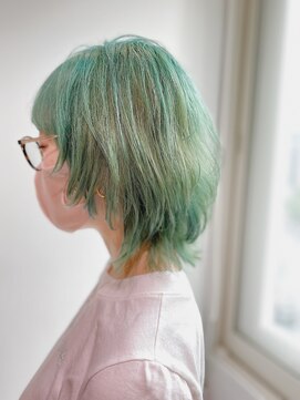 アンドチル 渋谷(AND CHILL) ミントグリーン/ウルフヘア/マッシュウルフ【AND CHILL渋谷】