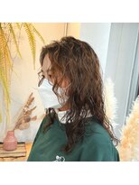 アクセヘアー 町田(acce hair)&nbsp;ハイトーンのミディアムウェーブパーマ