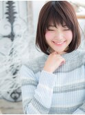 黒髪ローライト&オン眉で小顔ナチュラルロブh2越谷20代30代40代