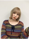 ボブ/前髪カット/レイヤーカット×ケアブリーチ/デザインカラー
