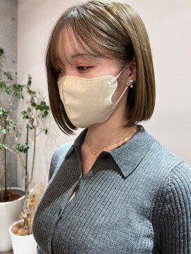 サンド 鹿児島中央(sand) 黒髪/グレーベージュ/レイヤーロング/前髪パーマ[鹿児島中央駅]