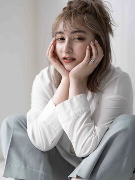 ニュイ 高槻 阪急茨木店(nui) 黒髪ボブルフネビージュ小顔ワンレンスペインカール