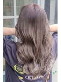 ★透明感大人カールハイライトカラーミルクティーベージュ美髪