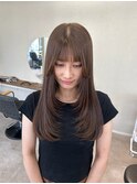 顔まわりレイヤー 透明感カラー 髪質改善縮毛矯正 福岡美容室