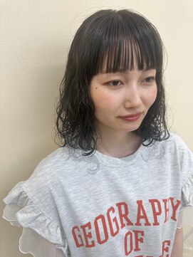 美容室ヒラトヤ 都南店 20代30代40代アッシュブラウン×大人可愛いなみなみウェーブロブ