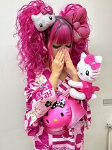 ヘアセットアップス(UP's)&nbsp;ド派手ギャル『スジ盛りキティツインテール♪＋浴衣花魁着付け』