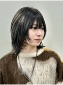 黒髪/クラゲヘアー/オリーブグレー/小顔/ココアベージュ