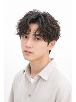 men's r'eblanc【メンズ　レブラン】堺メンズ眉毛/メンズパーマの写真/堺で話題のメンズ特化サロン★ダウンパーマ×ニュアンスで叶えるトレンドを押さえた立体パーマが人気◎