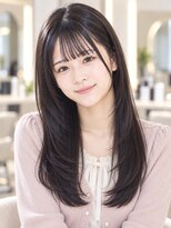 ダル 渋谷/表参道(DAL.)&nbsp;バタフライカット顔周りカット韓国風髪質改善ストレートブラウン
