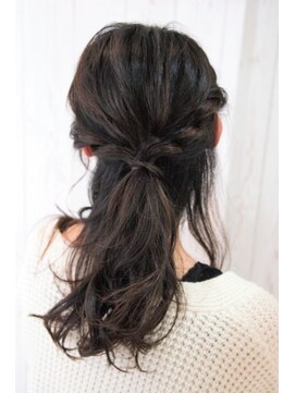 アナザースカイ (another sky) 黒髪パーマ×ハーフアップ