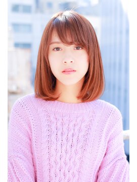 リヴ ヘアーサロン(LiV HAIR SALON) 王道ボブスタイル×ピンクオレンジ
