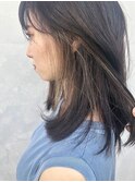 大人かわいい☆ツヤ感ブラウンベージュ×インナーカラー