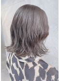 ゆるふわナチュラルボブ/小顔外ハネ/透明感カラーミントアッシュ
