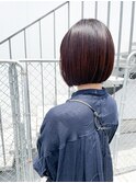 切りっぱなしボブ　オレンジカラー　アクア表参道【世良綾花】