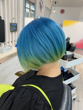 フリーダムメルシー(freedom Merci) ■【個性派】ターコイズカラー、裾イエロー