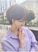 大人可愛い20代30代40代黒髪前下がりショートボブ丸みショート◎