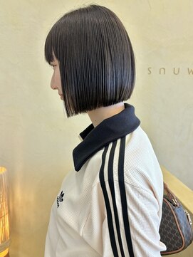 スニュウ(snuw) ケアカラー透明感カラーオリーブベージュボブ