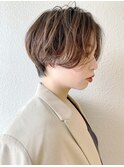 札幌ショート　大人かわいいハンサムショート　毛先パーマ