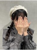 《ベレー帽ヘアメ》ふわふわ おさげヘア
