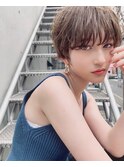 大人かわいい前髪セシルカットココアブラウンフリンジウェーブ