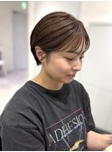 ★20代30代40代U24梅田マッシュショート丸みショートベージュ