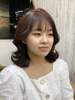 ロンドアジュール 横浜(Lond azur)&nbsp;ミニウルフレイヤーカット顔周り前髪韓国ミディアムロング/横浜