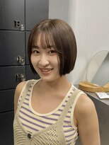 ヘアー アイス 御器所本店(HAIR ICI)&nbsp;ブリーチなしカラーブラウンカラー夏カラーボブ艶カラー