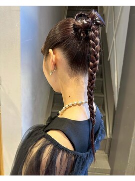 フェンヘアーアイス 中目黒(Fen.hair ici) 編み込み巻き下ろし◎ロングヘア華やかパーティーヘア