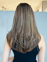 アルバム 銀座(ALBUM GINZA)&nbsp;ロングオリーブベージュ美髪韓国ヘア顔周りレイヤー_ba555434