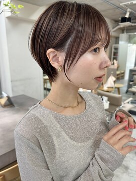 ミィ 浦和(mee) 透明感カラー ボブ 前髪 ショート カラー ブリーチ&カラー