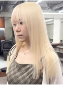 ホワイトブロンドダブルカラーハイトーン韓国レイヤー