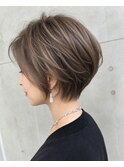 【40代50代60代】大人ショートボブ／丸顔／白髪ぼかし／髪質改善