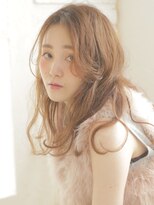 クレル(Creelu)&nbsp;センターパートヴェールウェーブブルージュカラー似合わせカット