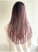 外国人風バレイヤージュ×ピンクパープルカラー