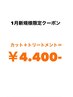 【新規・指名無しのお客様限定】カット+トリートメント　￥4.400-