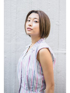 ピズム(PISM) 切りっぱなし前髪センターパートボブ/ショコラベージュ