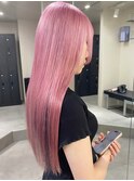 4624ニュアンスカラーホワイトピンク韓国ヘアミルクティーピンク
