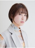 丸みショート/シースルーバング/小顔ショート/安岡敦人