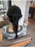 編みおろし ヘアアレンジ 結婚式 お呼ばれヘア[TiTi_福田りの]