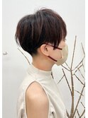 20代30代40代前下がり耳掛けショートボブ丸みショート◎