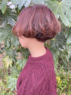サラ 山口店(SARA) 首長キレイなゆるふわ暖色系ボブ