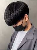 黒髪マッシュナチュラルマッシュメンズヘア韓国ツーブロック