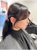 前髪なしの顔まわり