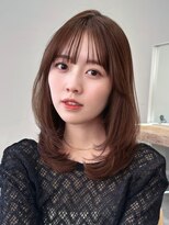 ノイカーム(noi Calm) 顔周りレイヤーカットくびれヘアミルクティーベージュカラー