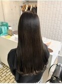 大人可愛い20代30代40代黒髪艶髪ロングボブ外はねロング◎