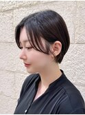 顔まわりカット　丸みショート　京都美容室　進詩織